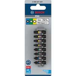 Bosch PRO Impact Mixed Pack, PH1, PH2, PZ1, PZ2, T15, T20, T25, T30, 25mm, 8-tlg. Nr. 2608521U61