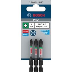 Bosch PRO Pozidriv Impact Bit, PZ1, PZ2, PZ3, 55mm, 3-tlg. Nr. 2608521U57
