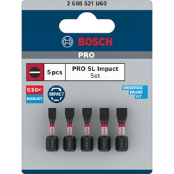 Bosch PRO Slotted Impact Bit, SL4.5, SL5.5(x2), SL5.5, SL6.5, 25mm, 5-tlg. Nr. 2608521U60