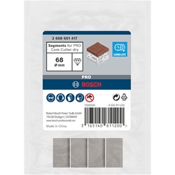 Bosch Segmente für PRO Trockenbohrkrone, 68x11,5mm, 1 1/4-Zoll UNC, 4er-Pack Nr. 2608601417