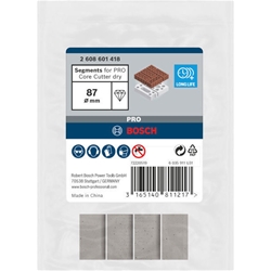 Bosch Segmente für PRO Trockenbohrkrone, 87x11,5mm, 1 1/4-Zoll UNC, 4er-Pack Nr. 2608601418