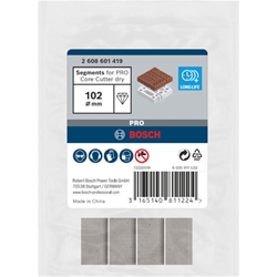 Bosch Segmente für PRO Trockenbohrkrone, 102x11,5mm, 1 1/4-Zoll UNC, 4er-Pack Nr. 2608601419