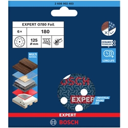 Bosch EXPERT O780 Folienschleifscheibe, 125mm, G180, 6er-Pack Nr. 2608902403