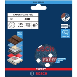 Bosch EXPERT O780 Folienschleifscheibe, 125mm, G400, 6er-Pack Nr. 2608902406