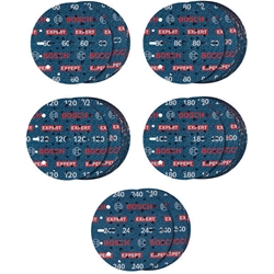 Bosch EXPERT O780 Folienschleifscheiben-Set, 150mm, G60, G80, G120, G180, G240, 55-tlg. Nr. 2608902470