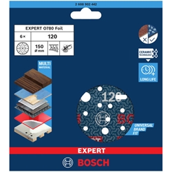 Bosch EXPERT O780 Folienschleifscheibe, 150mm, G120, 6er-Pack Nr. 2608902442