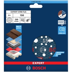 Bosch EXPERT O780 Folienschleifscheibe, 150mm, G150, 6er-Pack Nr. 2608902443