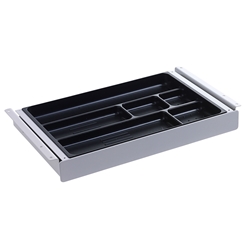 Unterbau-Schublade Stifteablage, mit Überauszug, Außenmaß H/B/T: 46/402/245mm, RAL 9016 verkehrsweiß Nr. TRAY.25