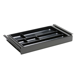 Unterbau-Schublade Stifteablage, mit Überauszug, Außenmaß H/B/T: 46/402/245mm, RAL 9005 tiefschwarz Nr. TRAY.40
