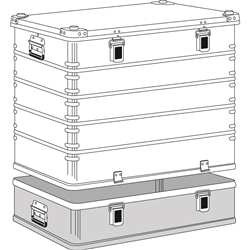 Zarges Alu-Kiste K 470 Plus OT, IM: 750x550x580mm, nur in Verbindung mit Unterteil verwendbar Nr. 40506