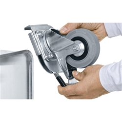 Zarges Clip-On Rollen, Satz Lenkrollen, 2 Lenkrollen Ø 100mm, mit Radfeststeller Nr. 40742