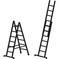 Zarges Combimaster Plus X Kombileiter 2x6 Sprossen, Leiterlänge max. 2,98m, Arbeitshöhe 3,80m Nr. 42566
