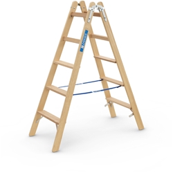Zarges Crestastep B Holz-Leiter 2x5 Stufen, Leiterlänge 1,53m, Arbeitshöhe 2,80m Nr. 40026