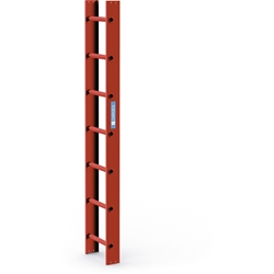 Zarges Dachleiter 2,00m Rot beschichtet, 7 Sprossen Nr. 41391