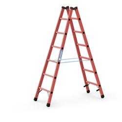 Zarges EFA B Kunststoff-Stehleiter 2x6 Sprossen, Leiterlänge 1,88m, Arbeitshöhe 3,10m Nr. 41256