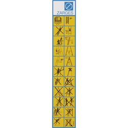 Zarges Hinweisschild gemäß UVV, für Leitern und Tritte Nr. 829855