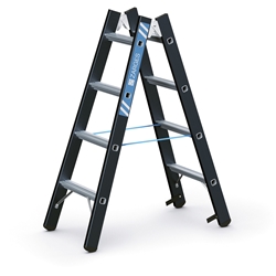 Zarges Megastep B Stehleiter 2x4 Sprossen, Leiterlänge 1,22m, Arbeitshöhe 2,50m Nr. 41189