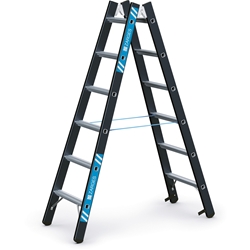 Zarges Megastep B Stehleiter 2x6 Sprossen, Leiterlänge 1,78m, Arbeitshöhe 3,00m Nr. 41191