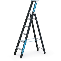 Zarges Megastep S Stehleiter 5 Sprossen, Plattformhöhe 1,33m, Arbeitshöhe 3,35m Nr. 41147