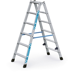 Zarges Nova B Stufen-Stehleiter 2x6 Stufen, Leiterlänge 1,37m, Arbeitshöhe 2,75m Nr. 42466