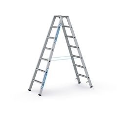 Zarges Saferstep B Stufen-Stehleiter 2x7 Stufen, Leiterlänge 1,98m, Arbeitshöhe 3,30m Nr. 41307