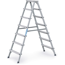 Zarges Scana B Stufen-Stehleiter 2x7 Stufen, Leiterlänge 1,66m, Arbeitshöhe 3,10m Nr. 44207