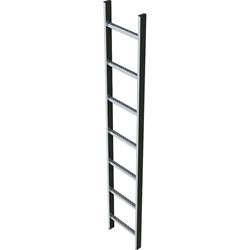 Zarges Schachtleiter Edelstahl V4A, LW=300mm, 8 Sprossen Leiterlänge ca, 2,24m Nr. 47345