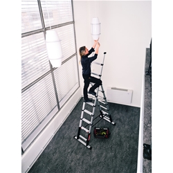 Zarges Teleskop Kombileiter 9 Stufen, Leiterlänge max. 3,00m, Arbeitshöhe 4,20m Nr. 41188