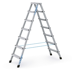 Zarges XLstep B Stufen-Stehleiter 2x7 Stufen, Leiterlänge 1,90m, Arbeitshöhe 3,25m Nr. 41267