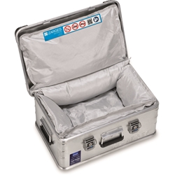 Zarges Akku Storage Box 42l, IM: 550x350x220mm AM: 600x400x240mm, mit Brandschutzkissen Nr. 40584