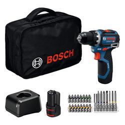 Bosch Akku-Bohrschrauber GSR 12V-32, 2x Akku GBA 12V 2.0Ah, Werkzeugtasche Nr. 06019N7006