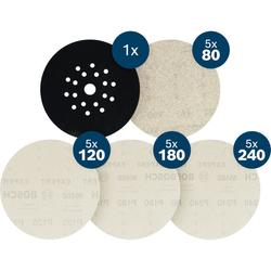 Bosch EXPERT M480 Schleifnetz-Set, 225mm, K80/120/180/240, Schleiftellerschoner, 21-tlg. Nr. 2608902518