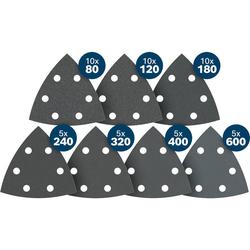 Bosch PRO F355 Schleifblatt-Set, K80/120/180/240/320/400/600, 93mm, 50-tlg.Starter Pack Nr. 2608623333