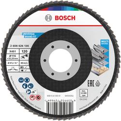 Bosch X451 Fächerschleifscheibe, 115x22,23mm, K120, Z27, 15-tlg. Nr. 2608626136