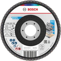 Bosch X451 Fächerschleifscheibe, 115x22,23mm, K40, Z27, 15-tlg. Nr. 2608626130