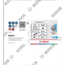 Bosch X451 Fächerschleifscheibe, 115x22,23mm, K40, Z27, 15-tlg. Nr. 2608626130