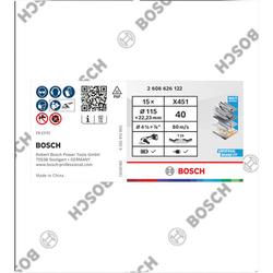 Bosch X451 Fächerschleifscheibe, 115x22,23mm, K40, Z29, 15-tlg. Nr. 2608626122