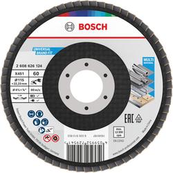 Bosch X451 Fächerschleifscheibe, 115x22,23mm, K60, Z29, 15-tlg. Nr. 2608626124