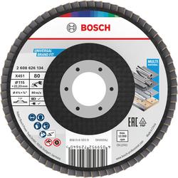 Bosch X451 Fächerschleifscheibe, 115x22,23mm, K80, Z27, 15-tlg. Nr. 2608626134