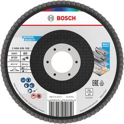 Bosch X451 Fächerschleifscheibe, 125x22,23mm, K80, Z27, 15-tlg. Nr. 2608626150