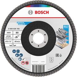 Bosch X451 Fächerschleifscheibe, 150x22,23mm, K80, Z29, 15-tlg. Nr. 2608626155