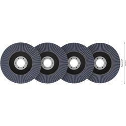 Bosch X451 Fächerschleifscheiben Set, 115x22,23mm, K40/K60/K80/K120, Z29, 60-tlg. Nr. 2608626159