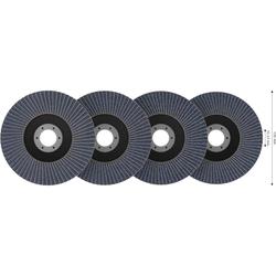 Bosch X451 Fächerschleifscheiben Set, 125x22,23mm, K40/K60/K80/K120, Z27, 60-tlg. Nr. 2608626164