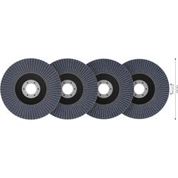 Bosch X451 Fächerschleifscheiben Set, 125x22,23mm, K40/K60/K80/K120, Z29, 60-tlg. Nr. 2608626160