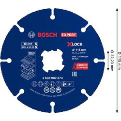 Bosch EXPERT Multi Material Carbide-Trennscheibe, 115x22,23mm, X-Lock, 10-tlg. Nr. 2608902376
