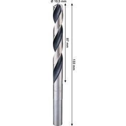 Bosch Metal HSS Spiralbohrer, 10,5x87x133mm, CYL Reduzierter Schaft Nr. 2608577855