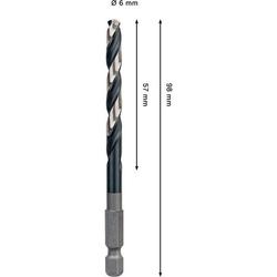 Bosch PRO Metal HSS-G Impact Spiralbohrer, 6x57x98mm Nr. 2608577575