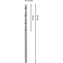 Bosch PRO Metal HSS-G Spiralbohrer, 1,5x18x40mm, 2er-Pack Nr. 2608577630