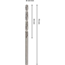 Bosch PRO Metal HSS-G Spiralbohrer, 3,8x43x75mm, 2er-Pack Nr. 2608577638