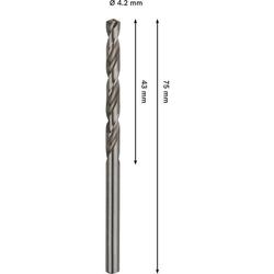 Bosch PRO Metal HSS-G Spiralbohrer, 4,2x43x75mm Nr. 2608577641